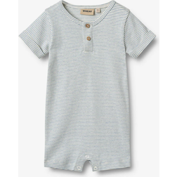 Wheat Kortärmad Jumpsuit - Alfred Blue Stripe
