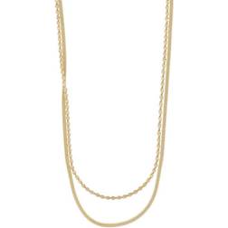 Snö of Sweden Double Necklace Plain Gold