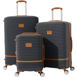 IT Luggage Expandable 8 Wheel Hard Suitcase Large Charcoal