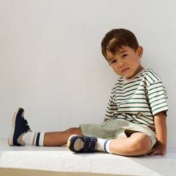 Wheat Kortærmet T-shirt - Fabian - Green Stripe