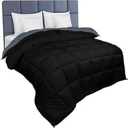 Utopia Bedding Down Alternative Reversible Comforter 220 x 230 cm King Black/Grey Duvet