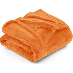 Utopia Bedding Fleece 300GSM Luxury Blankets Orange (228.6x228.6cm)
