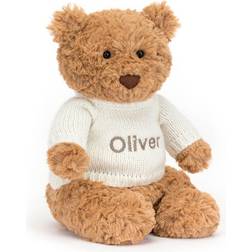 Jellycat Bartholomew Bear with Personalised Cream Jumper