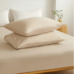 Shein 2 pcs Khaki Super Soft Plain Pillowcase Hovedpudebetræk Beige (70x50cm)