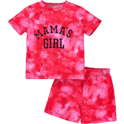 Shein St Och Snygg Batik Brev Tshirts Och Shorts Set Fr Bebis Flickor