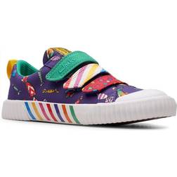 Clarks Foxing Mix Kids Canvas Shoes - Purple