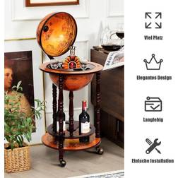 Cwy Globusbar Barvogn Hjemmebar Serveringsvogn Vinreol Med Hjul Barskab 45x88cm