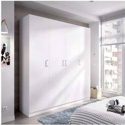 DKT Ropero En Blanco 4 Puertas Abatibles Huesa 215 cm 200 cm 52 cm Armario