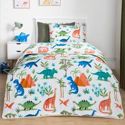 OHS Dino Coverless 10.5 Tog & Pillowcase Multi - Single Duvet