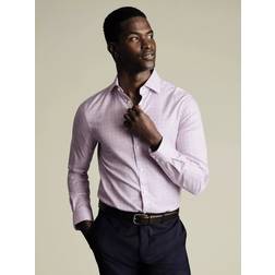 Charles Tyrwhitt Egyptian Cotton Slim Fit Check Shirt - Lavender