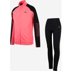Puma Girls' Polyester Tracksuit Outfit - Pink/Black