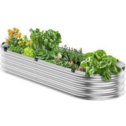 VEVOR Metal Raised Garden Bed 4x2x1 ft Outdoor Galvanized Planter Box Silver