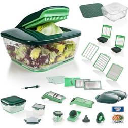 Genius Nicer Dicer Chef 34-in-1 Multifunktions Profi mit Glasschale und Tomatenschneider Gemüseschneider