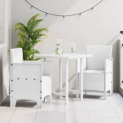 vidaXL Trädgårdsstolar 2 st Vit Poly Rattan Loungeset