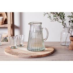 Nkuku Minati Ribbed Glass Jug Clear Pitcher