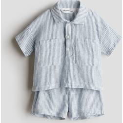 H&M Baby 2-Piece Linen-Blend Set - Blue
