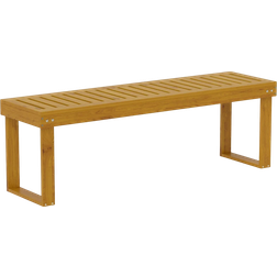 OutSunny Trädgård Bänk 2-sits Rustik 132 x 34 x 43 cm Teak Trädgårdsbänk