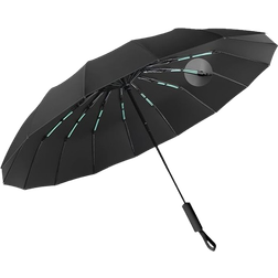 Lendoo Parapluie Compact Pliable 16 Baleines Anti-Tempête - Noir