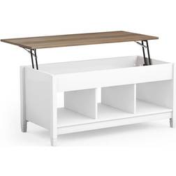 Northix Med Opbevaringsplads Til Løfteplade 104,5 x 49 x 48,62,5 cm Hvid Sofabord 52x105cm