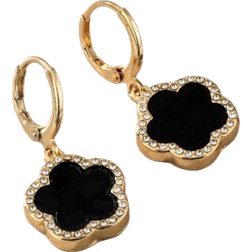 Shein Pair Elegant Rhinestone Clover Dangle Earrings Fashion Party Gift For Women