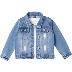 Shein Baby Girl Loose Fit Denim Jacket - Denim