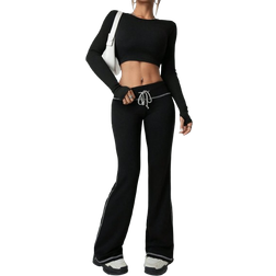 Shein Unisex Freizeithose Mit Farblich Abgesetztem - Farblich