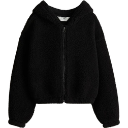 H&M Teddy Zip-Through Hoodie - Black