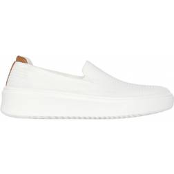 Skechers Women's Court Break A-Okay Sneaker White Textile/Synthetic Vegan Machine Washable