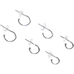 Pieces – Vardagliga, små och stora creoler med plätering av sterlingsilver, 3-pack One