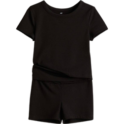 H&M Zweiteiler Mit Top Und Shorts - Schwarz