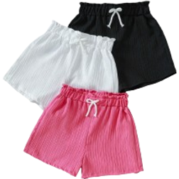 Shein pcsSet Solid Color Casual Bowknot Shorts For Teenage Girls Summer