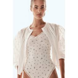 H&M Lace-Trimmed Cotton Body - White