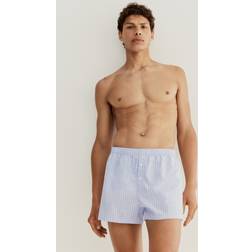 H&M Men 3-Pack Woven Cotton Boxer Shorts - Blue