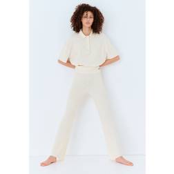 H&M Pointelle Knit Trousers - White