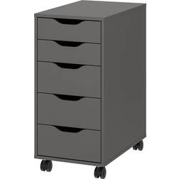 IKEA Alex Skuffeelement Med Hjul Mørkegrå/Sort 36 x 76 cm Opbevaringsskab
