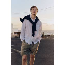 H&M Shorts I Linmix Regular Fit - Salviagrön