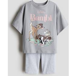 H&M Girls 2-Piece Printed Set - Grey