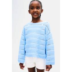 H&M Pointelle Knit Cotton Jumper - Blue
