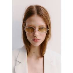 H&M Dame Gul Ovale Solbriller - Gul