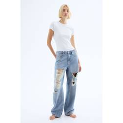 H&M Baggy High Jeans - Lys Denimblå