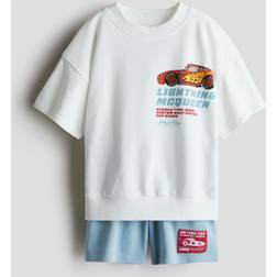 H&M Boys 2-Piece Printed Sweatshirt Set - White
