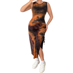 Shein Gebundenes Färben Gestricktes Ärmelloses Bodycon Kleid in großen Größen für Frauen