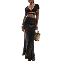 ASOS DESIGN Chiffon Bias Maxi Skirt - Ombre Animal Print/Multi