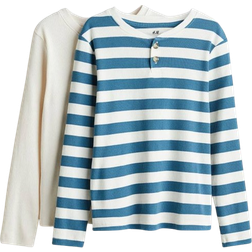 H&M Turkis 2-Pack Ribbestrikket Bestefargenser