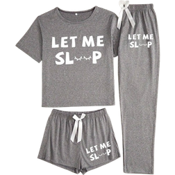 Shein Stücke Damen Lässig Loungewear Set mit Buchstaben Muster