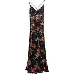 River Island Floral Cowl Neck Slip Maxi Dress - Black