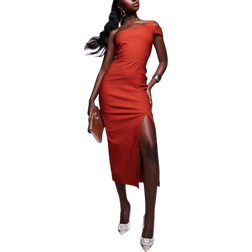 Vesper One Shoulder Midaxi Dress - Rust