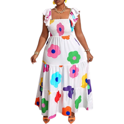 Shein Holiday Leisure VNeck Printed Plus Dress