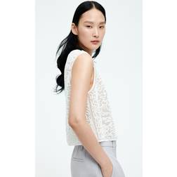H&M Sheer Embroidered Top - White