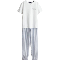 H&M Pyjama Aus Baumwolljersey - Weiß